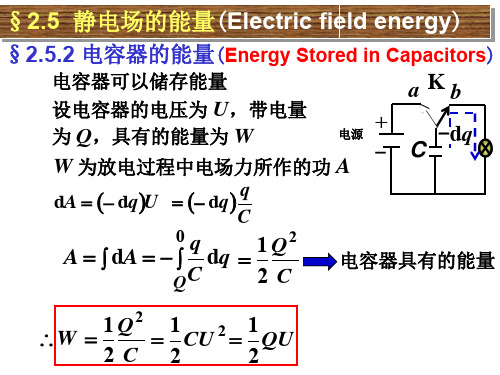 物理 电磁学 第20讲 静电场的能量