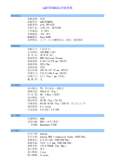 LQ070T5BG01规格书