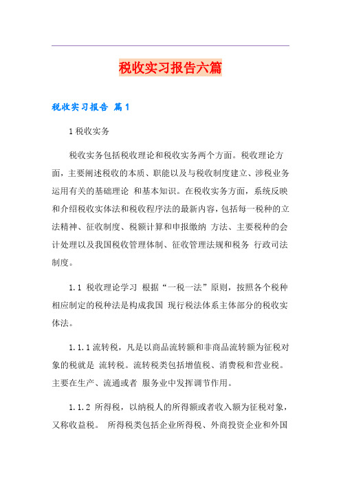 税收实习报告六篇