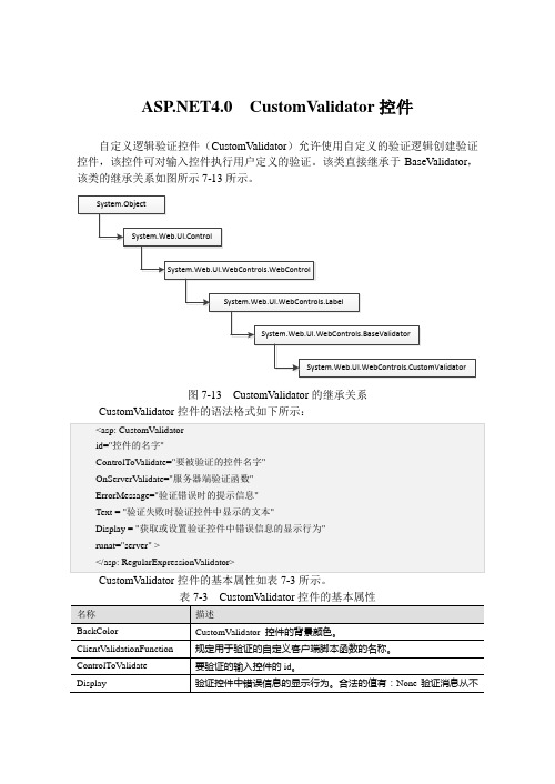 .NET4.0  CustomValidator控件