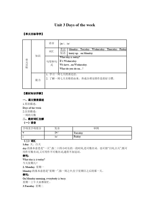 小学英语精讲精析 Days of the week