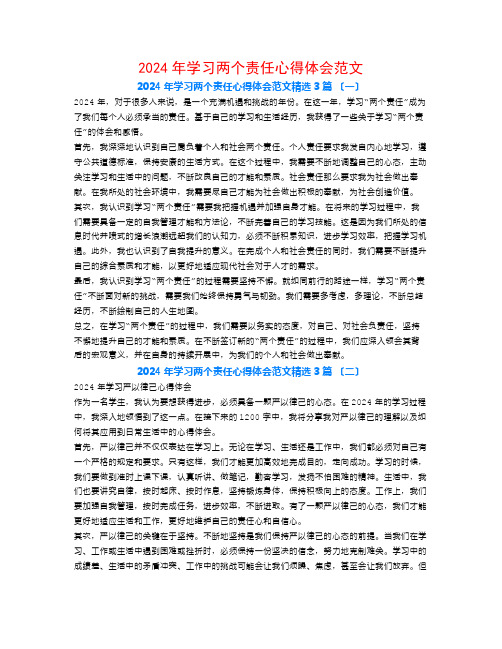 2024年学习两个责任心得体会范文3篇