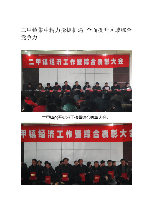 二甲镇召开全镇经济工作暨综合表彰大会