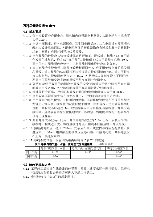 万科质量验收标准-电气