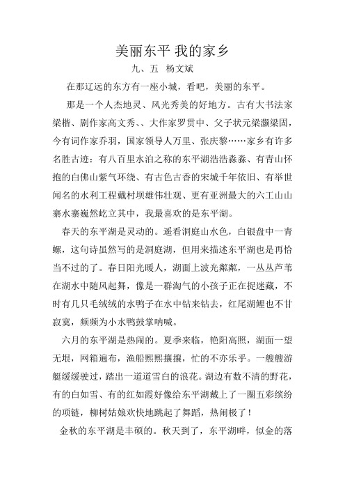 美丽的东平,我的家