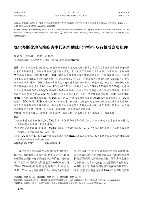 鄂尔多斯盆地东缘晚古生代泥岩地球化学特征及有机质富集机理