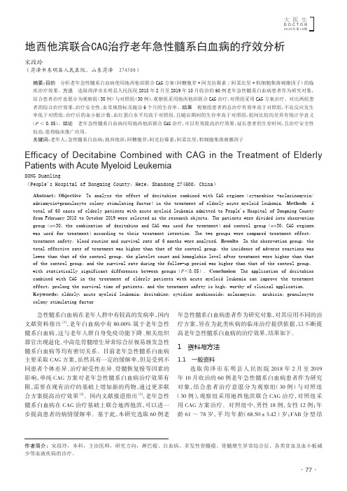 地西他滨联合CAG治疗老年急性髓系白血病的疗效分析