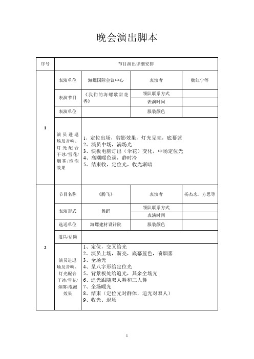 晚会演出脚本