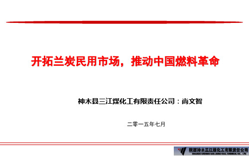 开拓兰炭民用市场,推动中国燃料革命7.21 神木三江