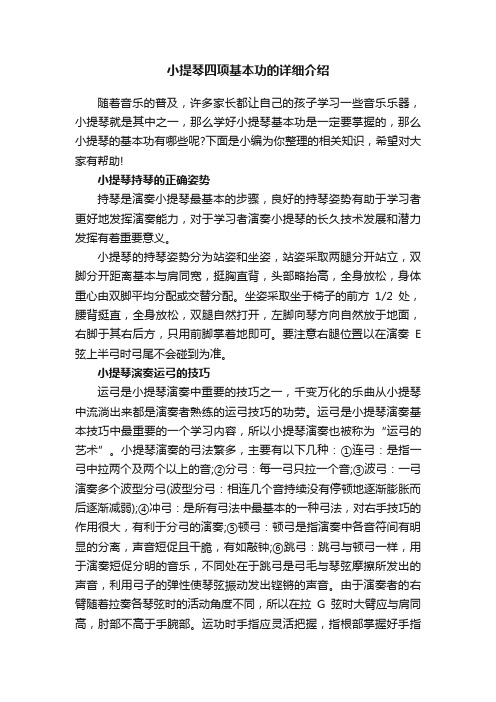 小提琴四项基本功的详细介绍