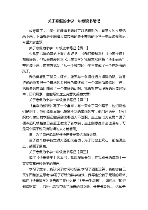 关于寒假的小学一年级读书笔记