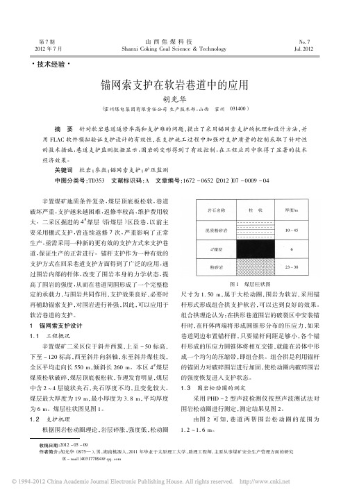 锚网索支护在软岩巷道中的应用_胡光华