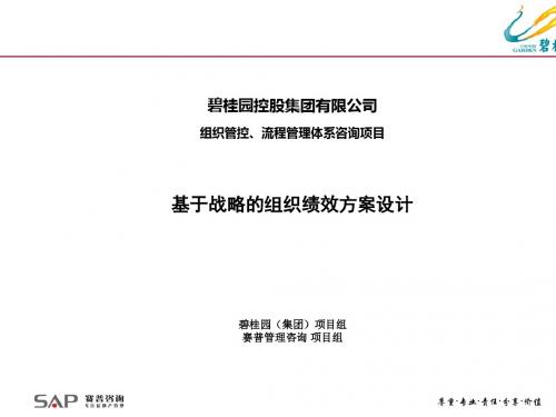 某控股集团公司基于战略的组织绩效方案设计(PPT 40张)