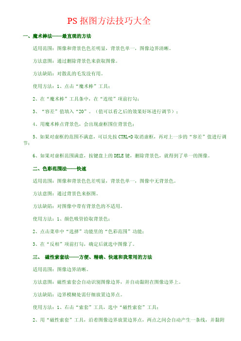 PS抠图方法技巧大全