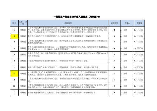 安全生产件监督检查逢查必考题库(一般企业重点岗位从业人员)(含新增题).xlsx