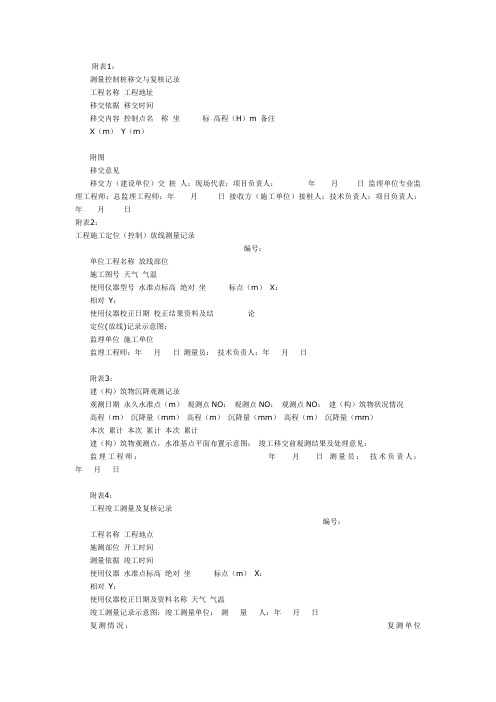 测量放线控制成果及保护措施进行检查