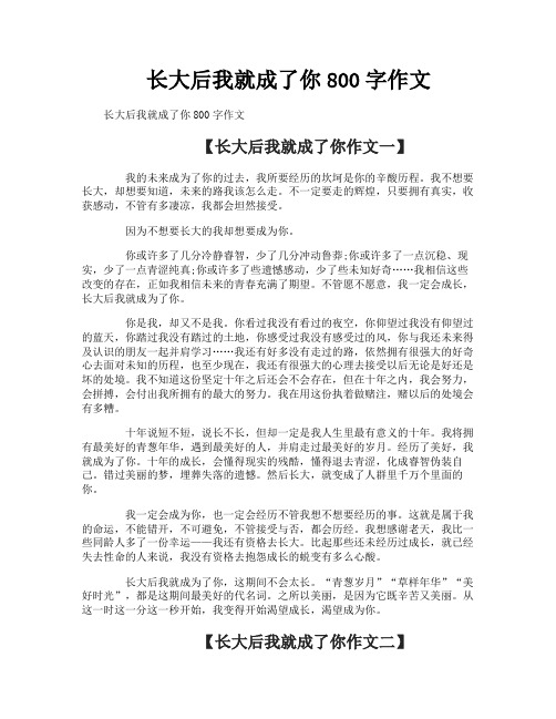 长大后我就成了你800字作文