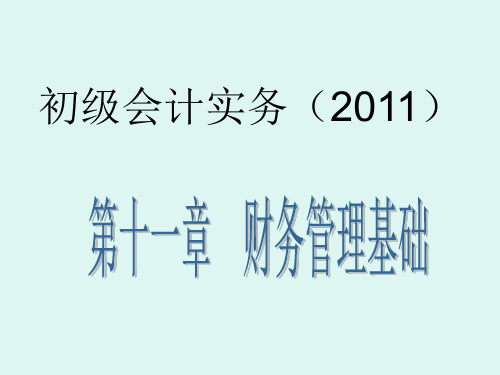 初级会计实务财务管理基础