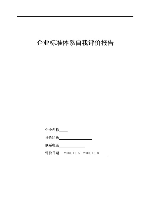 企业标准体系检查记录表及报告