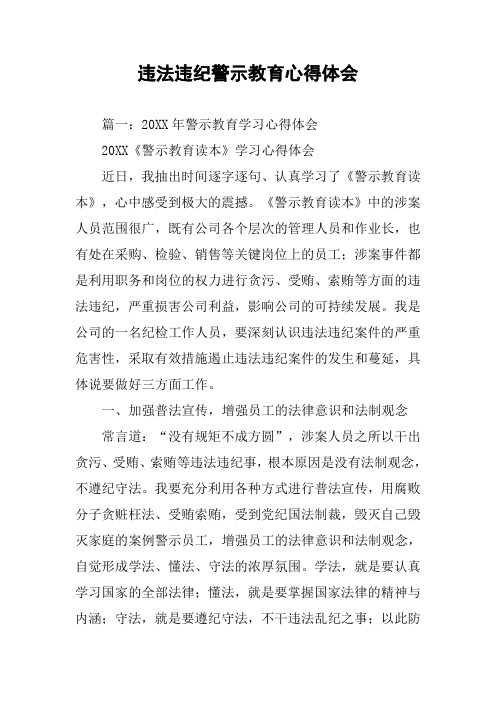 违法违纪警示教育心得体会