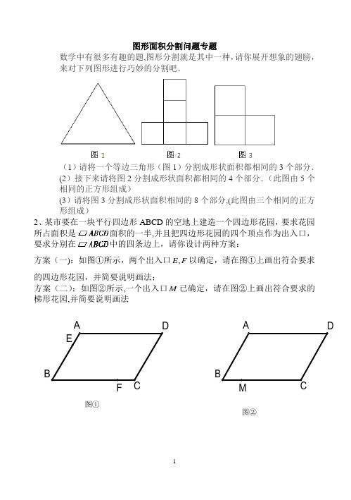 图形面积分割问题专项练习