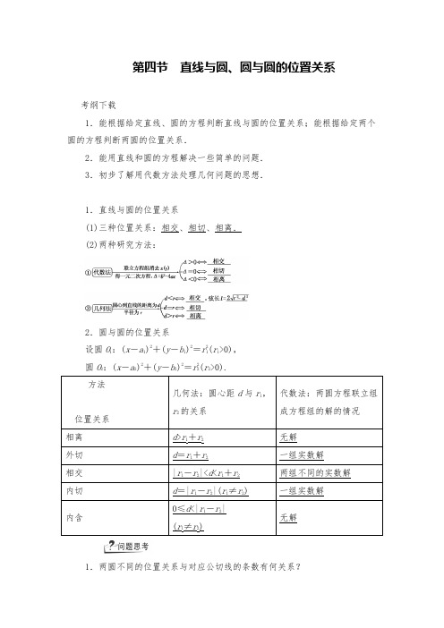 最新高三数学专题复习资料直线与圆、圆与圆的位置关系