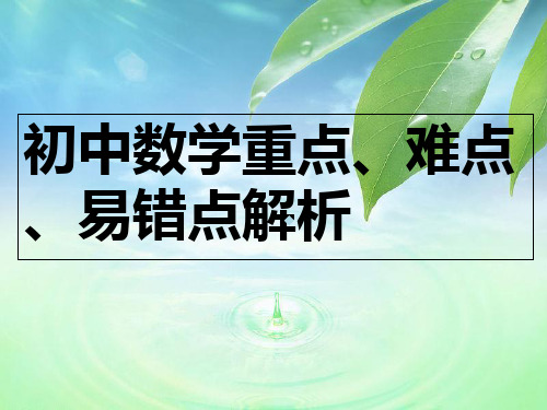 初中数学重难点易错点解析课件