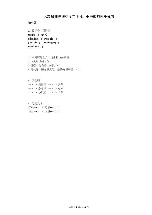 小学语文-有答案-人教新课标版语文三上6、小摄影师同步练习