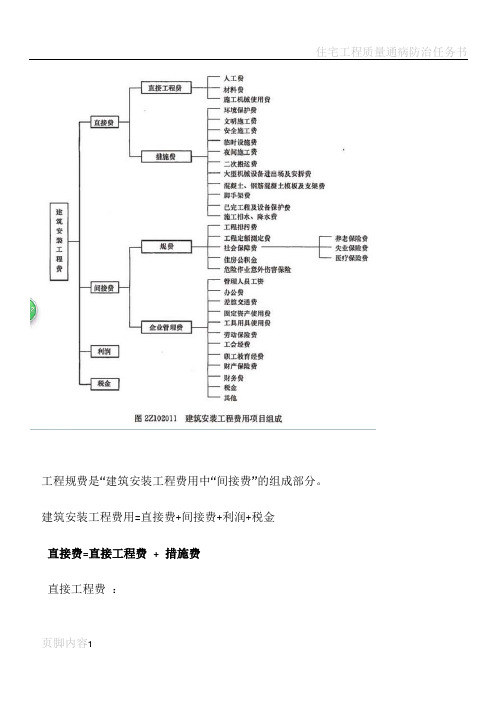 工程费用构成及各部分费用详细解释(规费、措施费、安全、文明施工费等)