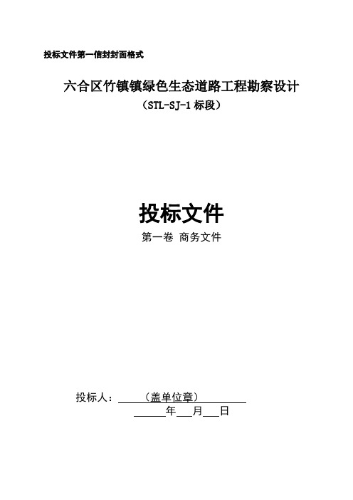 投标文件第一信封封面格式