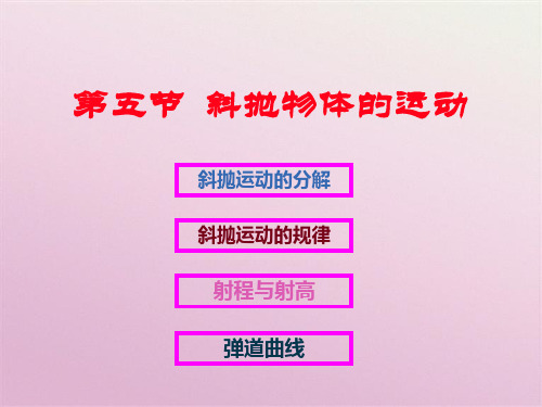 第五节斜抛物体的运动(共9张PPT)