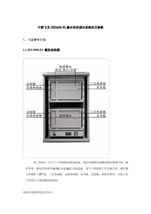 中联飞龙JSY2000-FL数字交换机技术参数