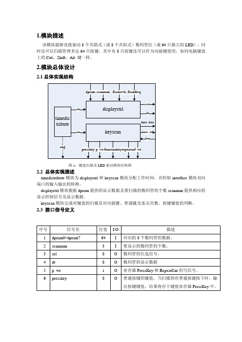 键盘及LED驱动设计方案