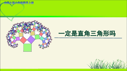 《一定是直角三角形吗》示范公开课教学课件【北师大数学八年级上册】