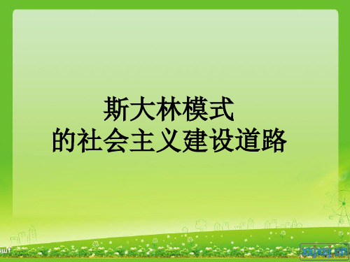 高中历史必修二《专题七苏联社会主义建设的经验与教训二斯大林模式的社会主义建设道路》113人民版PPT课件