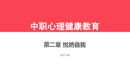 中职心理健康教育 第二章 第二 三节 悦纳自我