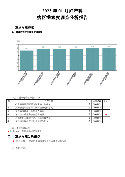 病区满意度分析报告