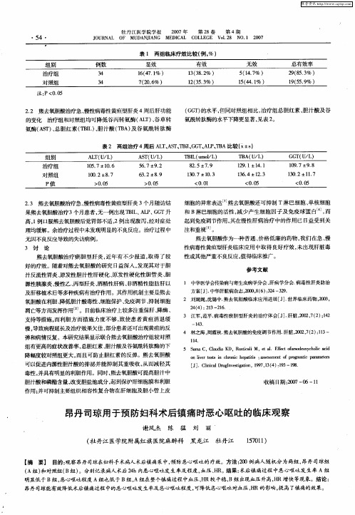 昂丹司琼用于预防妇科术后镇痛时恶心呕吐的临床观察