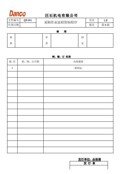 新采购基本流程程序