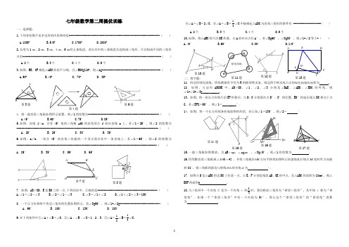 七下数学第二周提优训练