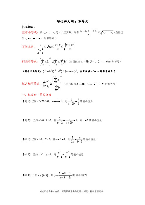 培优讲义01不等式