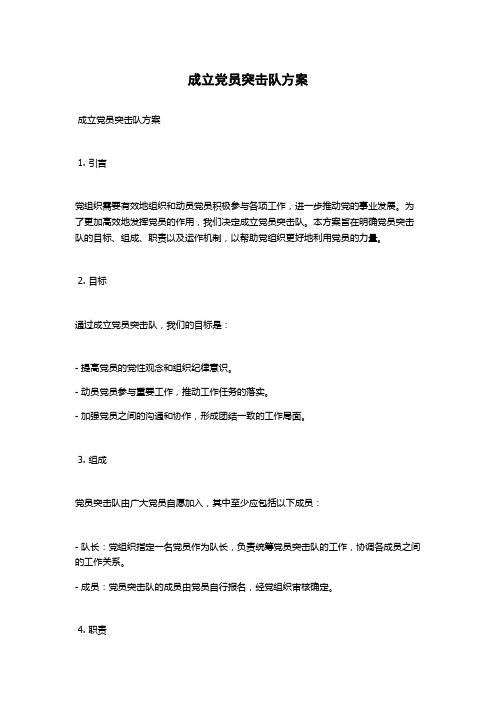 成立党员突击队方案