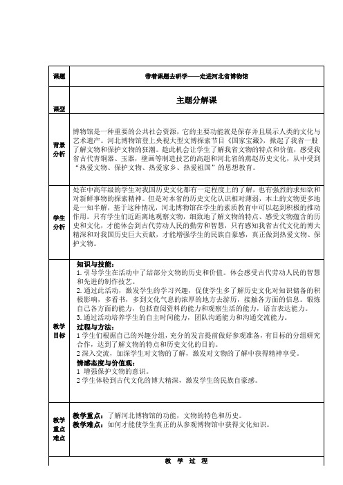 课题带着课题去研学——走进河北省博物馆