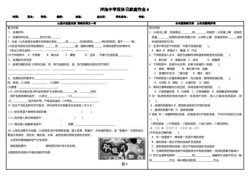 九年级化学双休日作业11、18