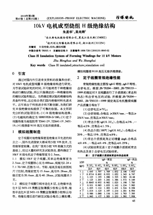 10kV电机成型绕组H级绝缘结构