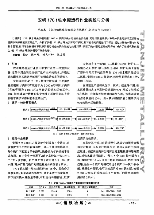 安钢170t铁水罐运行作业实践与分析