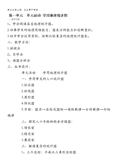 江苏省徐州师范大学附属中学高一地理《学用地理统计图》教案