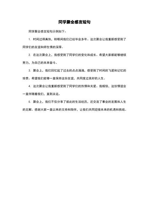 同学聚会感言短句