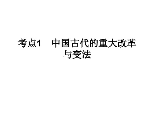 高三历史中国古代的重大改革与变法(教学课件201911)