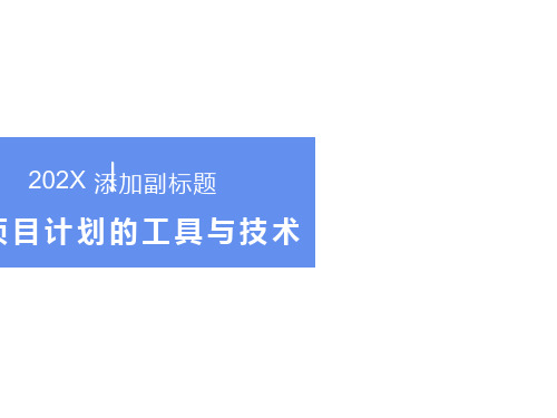 项目管理项目计划的工具与技术